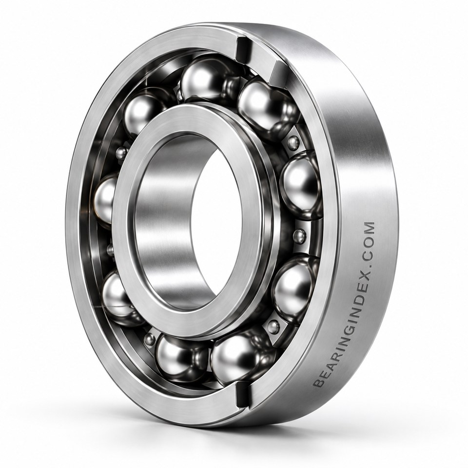 Illustrative steel bearing engraved BearingIndex.com